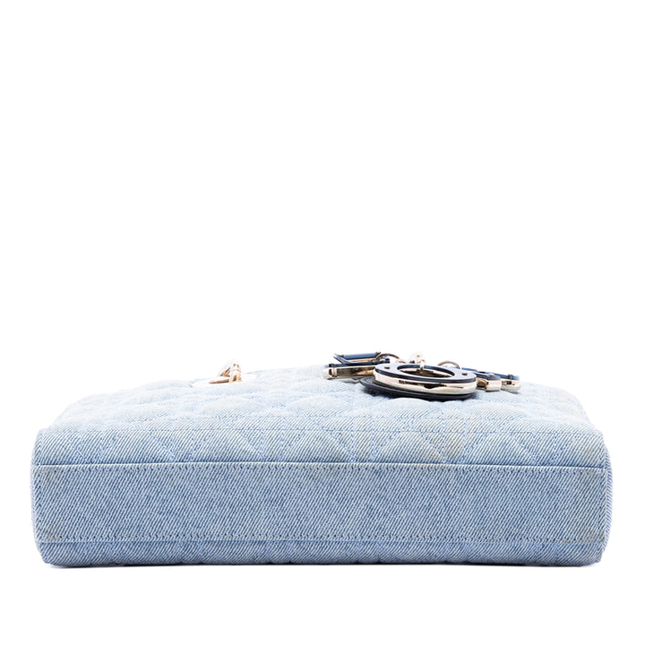 Dior Sac à main Cannage Lady D Joy Jean Moyen Bleu – vue 4 – GABY PARIS