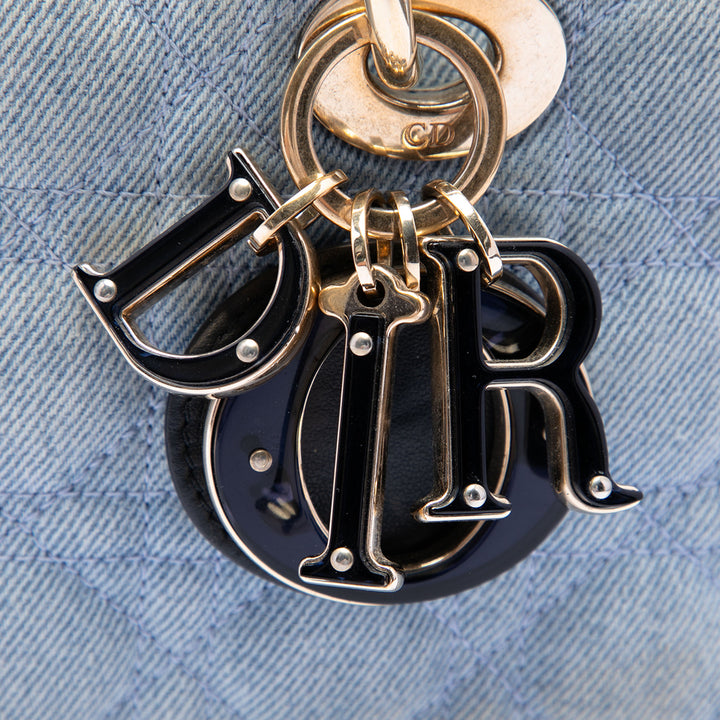 Dior Sac à main Cannage Lady D Joy Jean Moyen Bleu – vue 6 – GABY PARIS