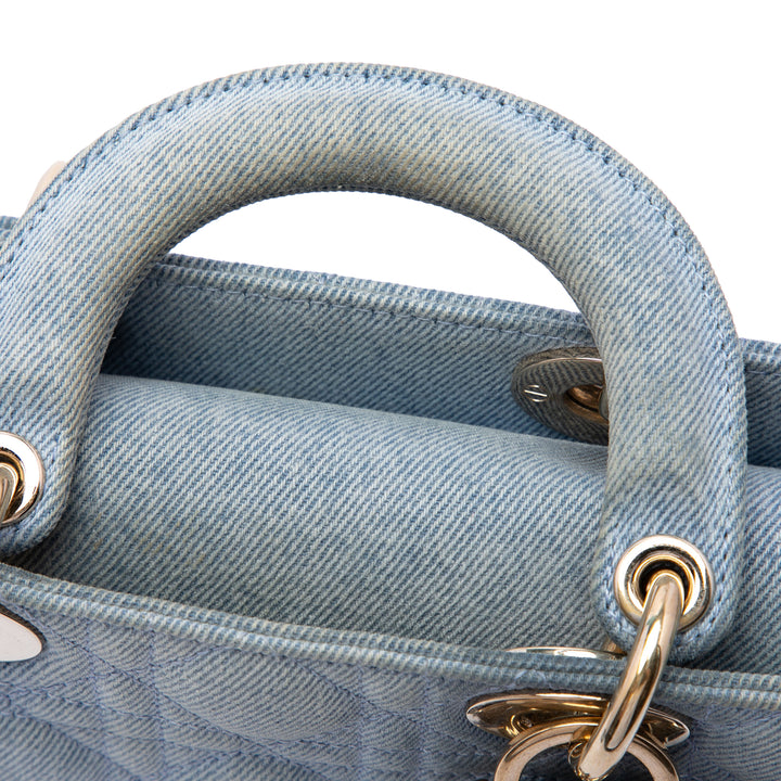 Dior Sac à main Cannage Lady D Joy Jean Moyen Bleu – vue 7 – GABY PARIS
