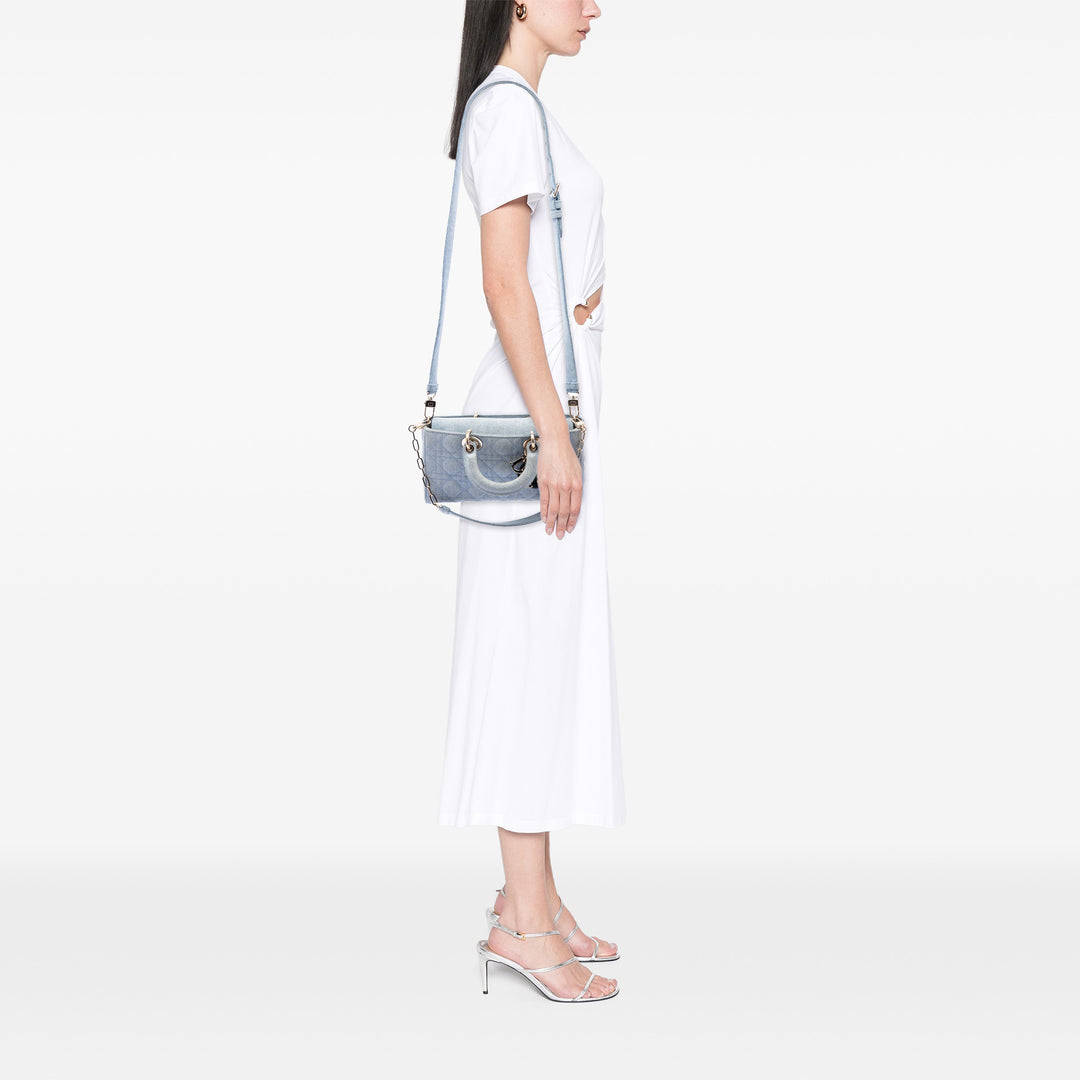 Dior Sac à main Cannage Lady D Joy Jean Moyen Bleu – vue 8 – GABY PARIS