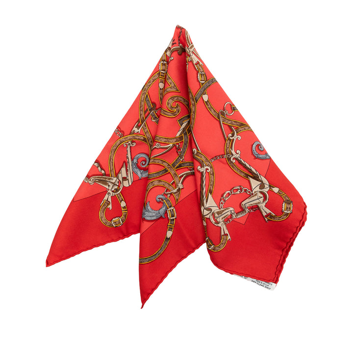 Hermès Carré L Instruction Du Roy Handkerchief Rouge – vue principale – GABY PARIS