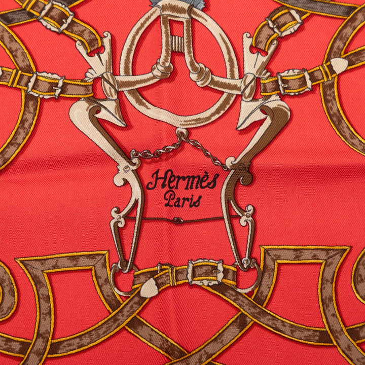 Hermès Carré L Instruction Du Roy Handkerchief Rouge – vue 4 – GABY PARIS