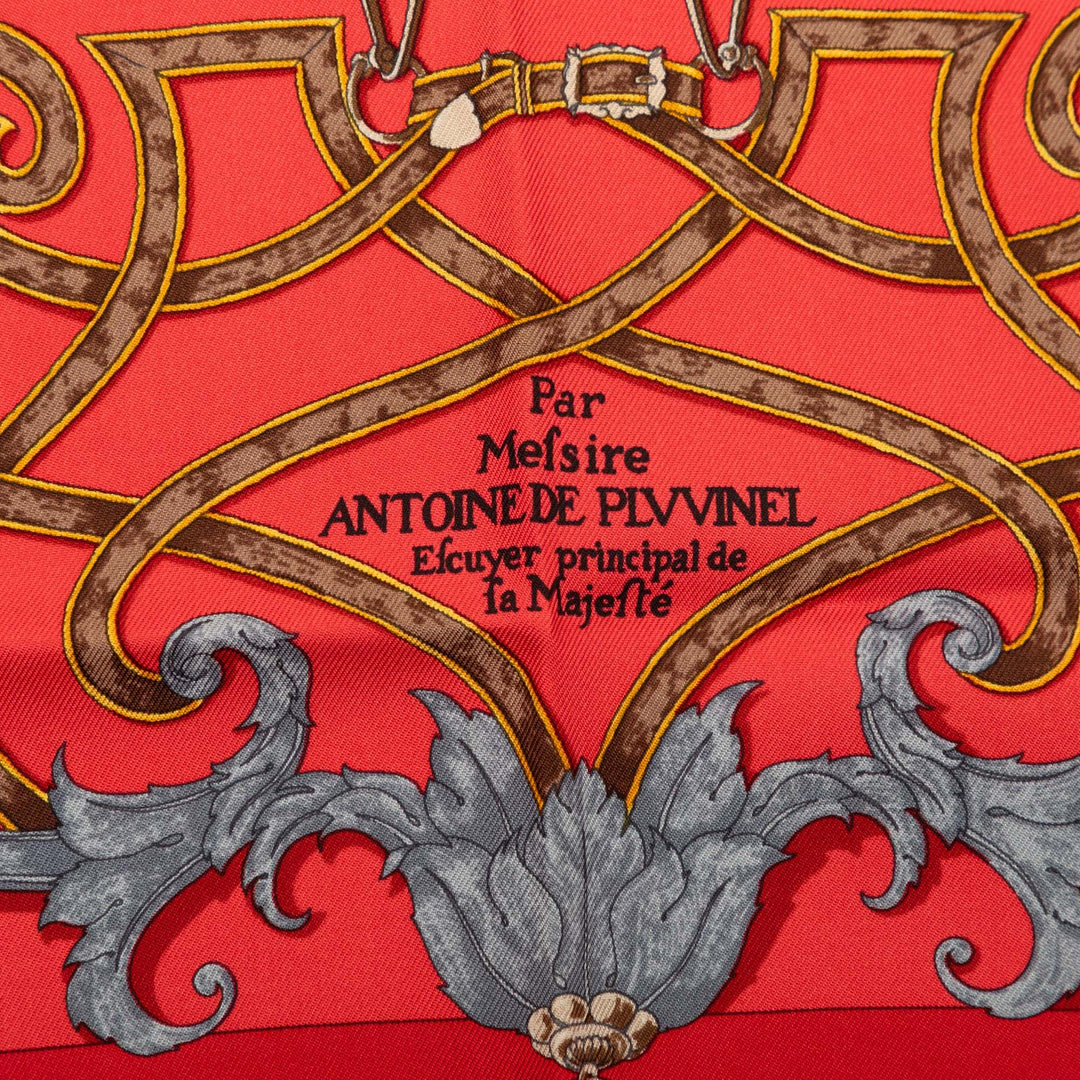 Hermès Carré L Instruction Du Roy Handkerchief Rouge – vue 5 – GABY PARIS