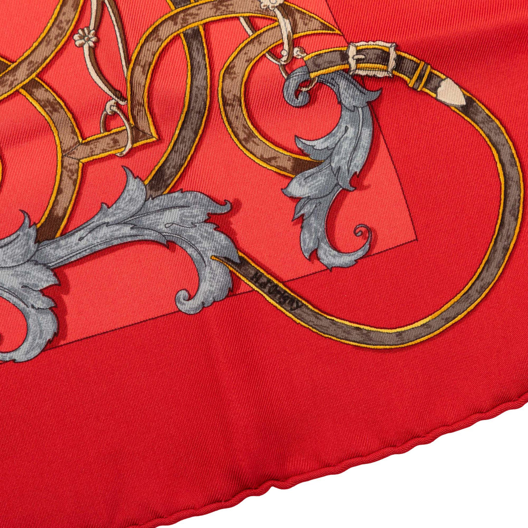 Hermès Carré L Instruction Du Roy Handkerchief Rouge – vue 6 – GABY PARIS
