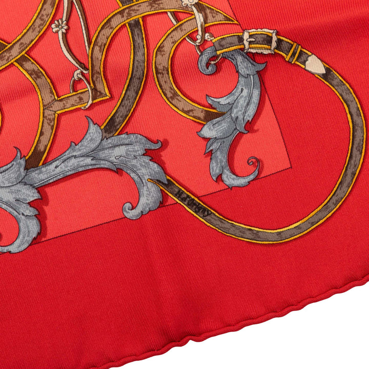 Hermès Carré L Instruction Du Roy Handkerchief Rouge – vue 6 – GABY PARIS