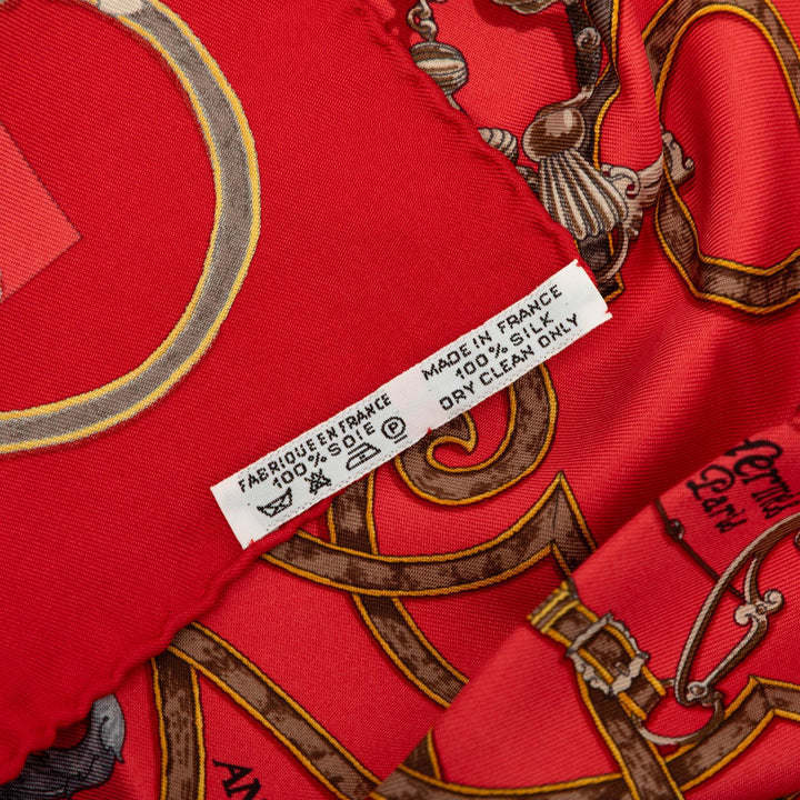 Hermès Carré L Instruction Du Roy Handkerchief Rouge – vue 8 – GABY PARIS