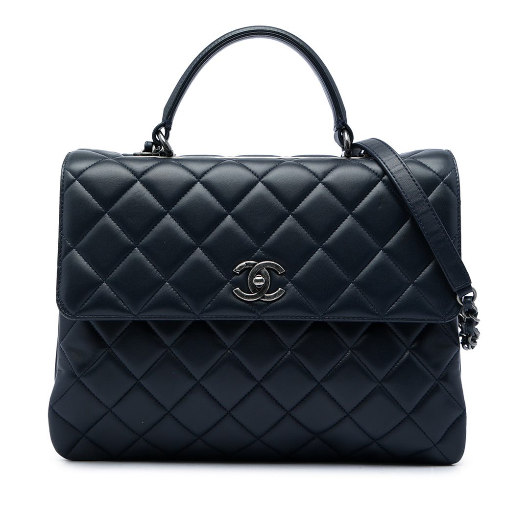 Chanel Trendy CC à rabat Grand Cuir d'agneau Bleu