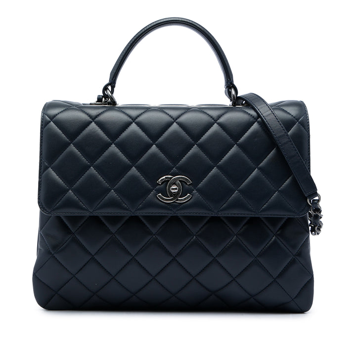 Chanel Trendy CC à rabat Grand Cuir d'agneau Bleu