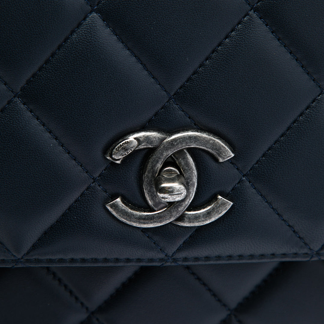 Chanel Trendy CC à rabat Grand Cuir d'agneau Bleu