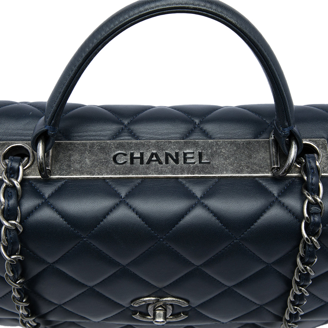Chanel Trendy CC à rabat Grand Cuir d'agneau Bleu