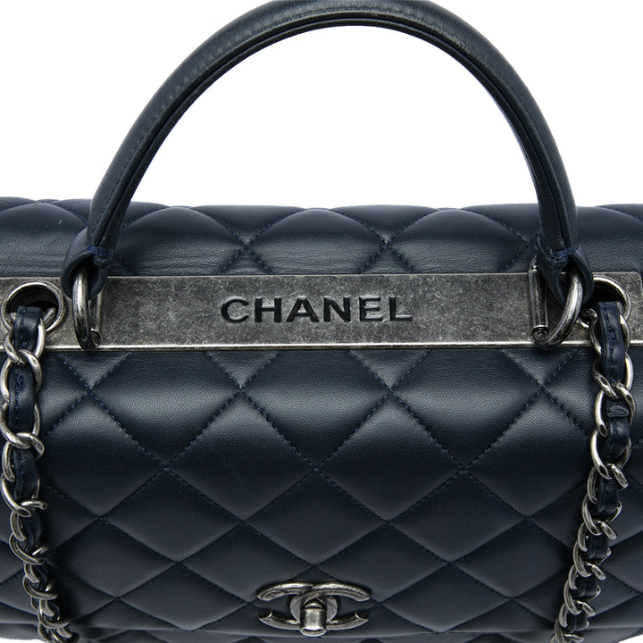 Chanel Trendy CC à rabat Grand Cuir d'agneau Bleu