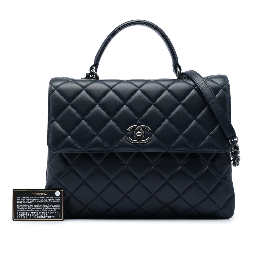 Chanel Trendy CC à rabat Grand Cuir d'agneau Bleu