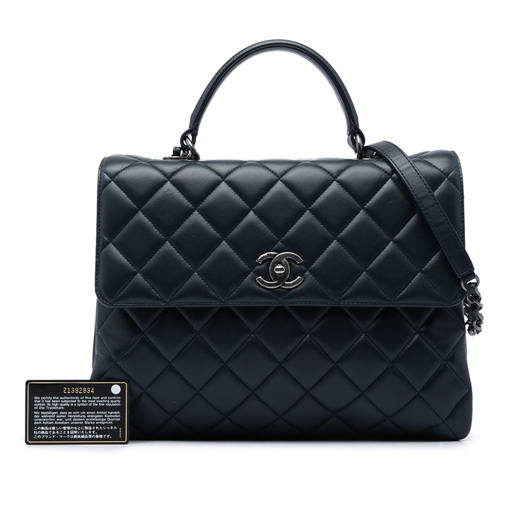 Chanel Trendy CC à rabat Grand Cuir d'agneau Bleu