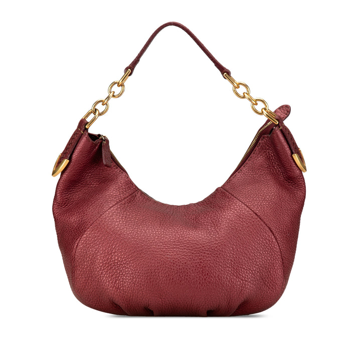 Leather Selleria Hobo Red - Gaby Paris