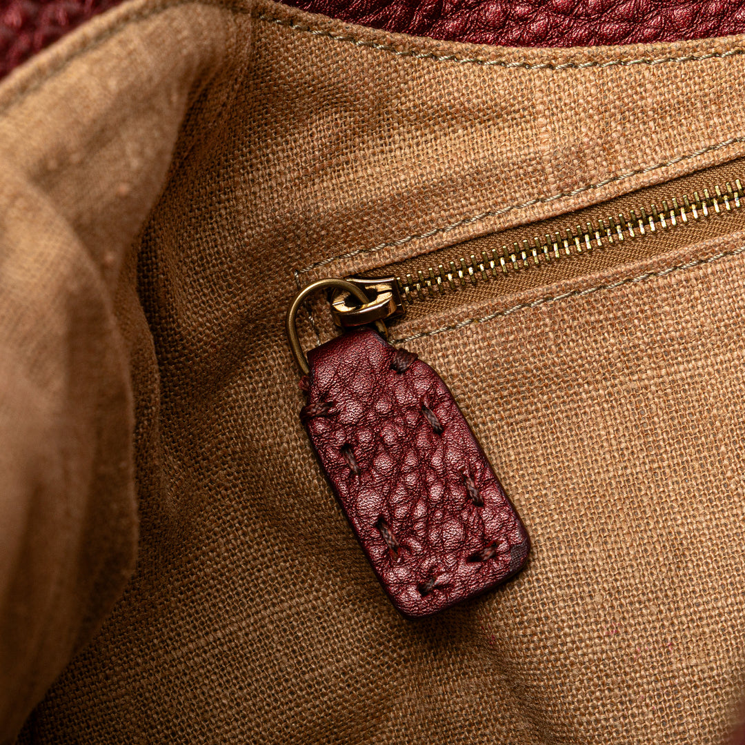 Leather Selleria Hobo Red - Gaby Paris