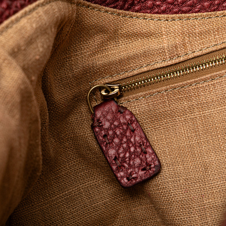 Leather Selleria Hobo Red - Gaby Paris