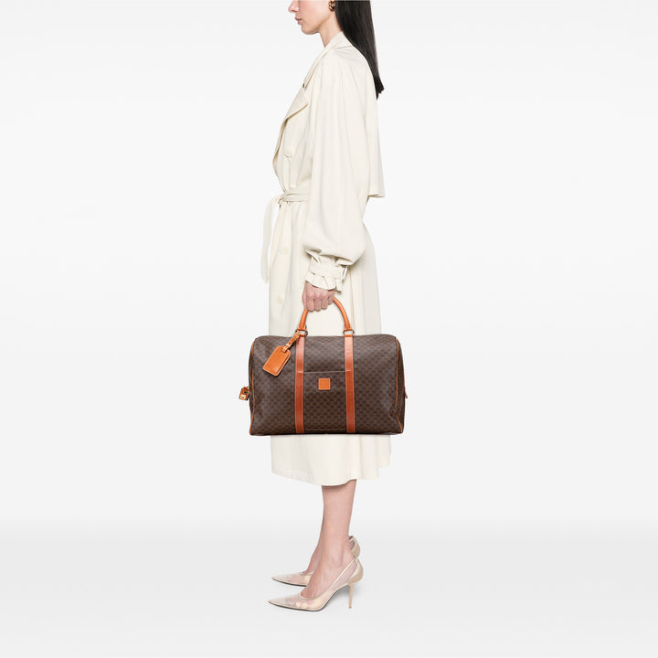 Macadam Coated Canvas Travel Bag Brown - Gaby Paris