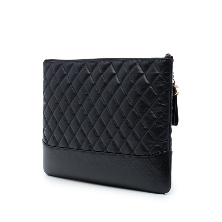 vieilli Gabrielle O Étui Pochette Grand Cuir de veau Noir