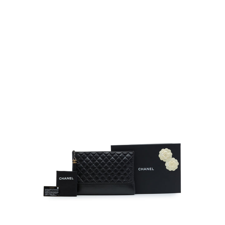 vieilli Gabrielle O Étui Pochette Grand Cuir de veau Noir