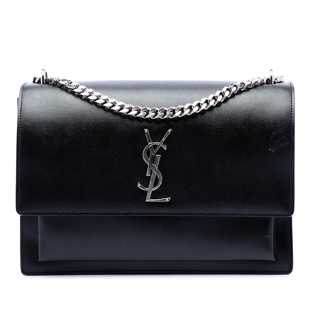 Saint Laurent Large Cuir de veau Monogram Sunset Sac porté croisé