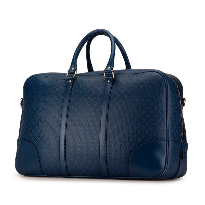 Bright Diamante Leather Travel Bag Blue - Gaby Paris