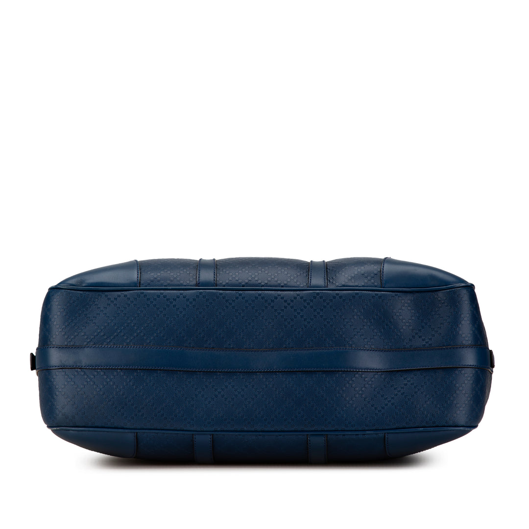 Bright Diamante Leather Travel Bag Blue - Gaby Paris