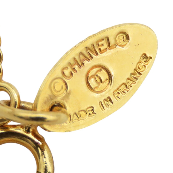 Chanel Doré Plated Crystal CC Pendant Collier Doré – GABY PARIS Authentique