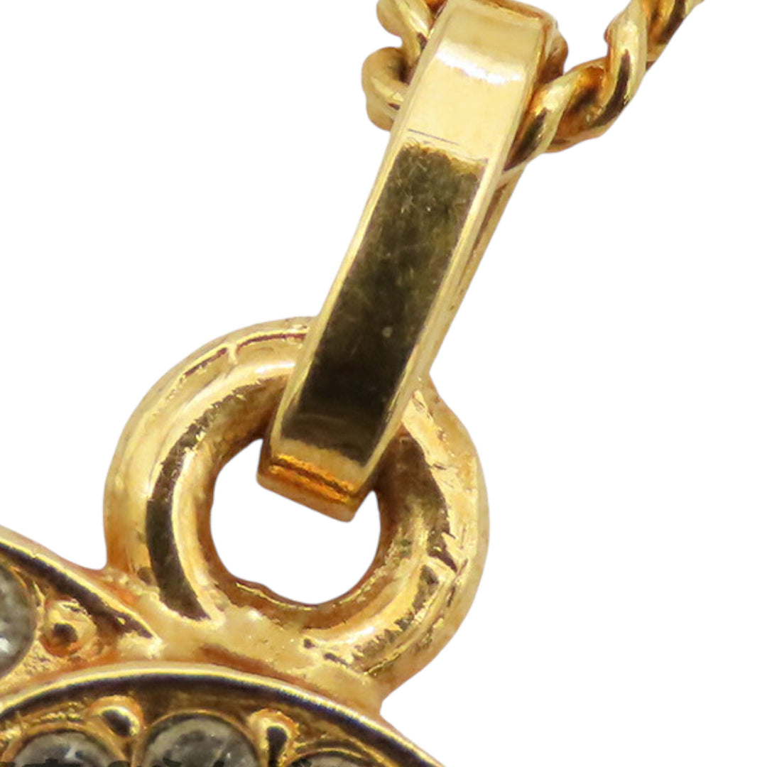 Chanel Doré Plated Crystal CC Pendant Collier Doré – GABY PARIS Authentique