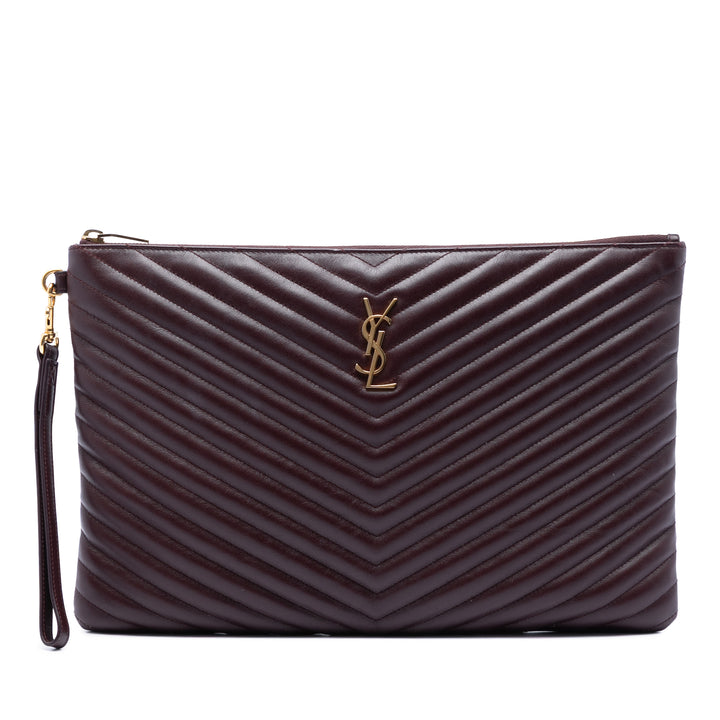 Saint Laurent Chevron Cuir de veau Cassandre Document Holder