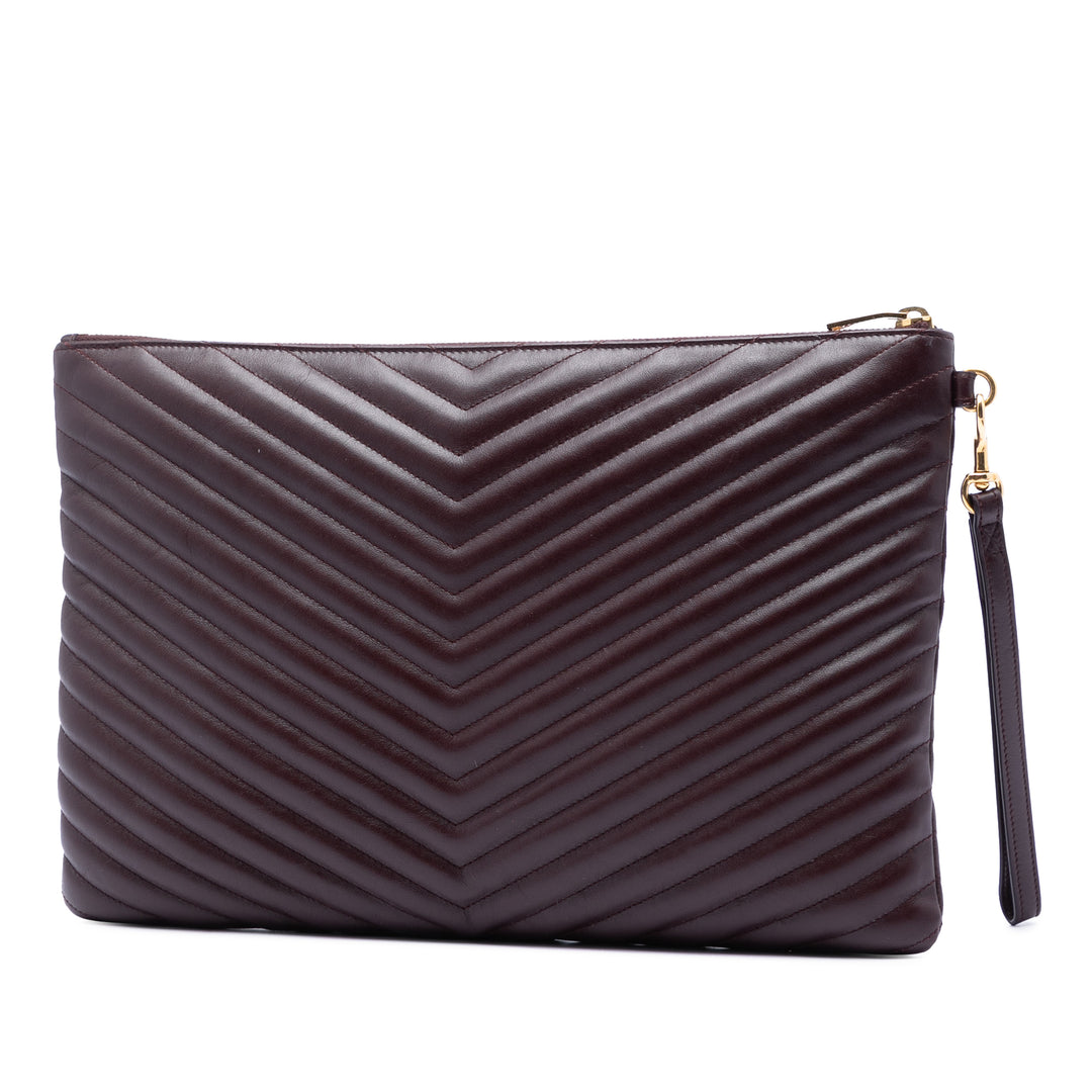 Saint Laurent Chevron Cuir de veau Cassandre Document Holder