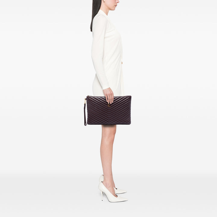 Saint Laurent Chevron Cuir de veau Cassandre Document Holder
