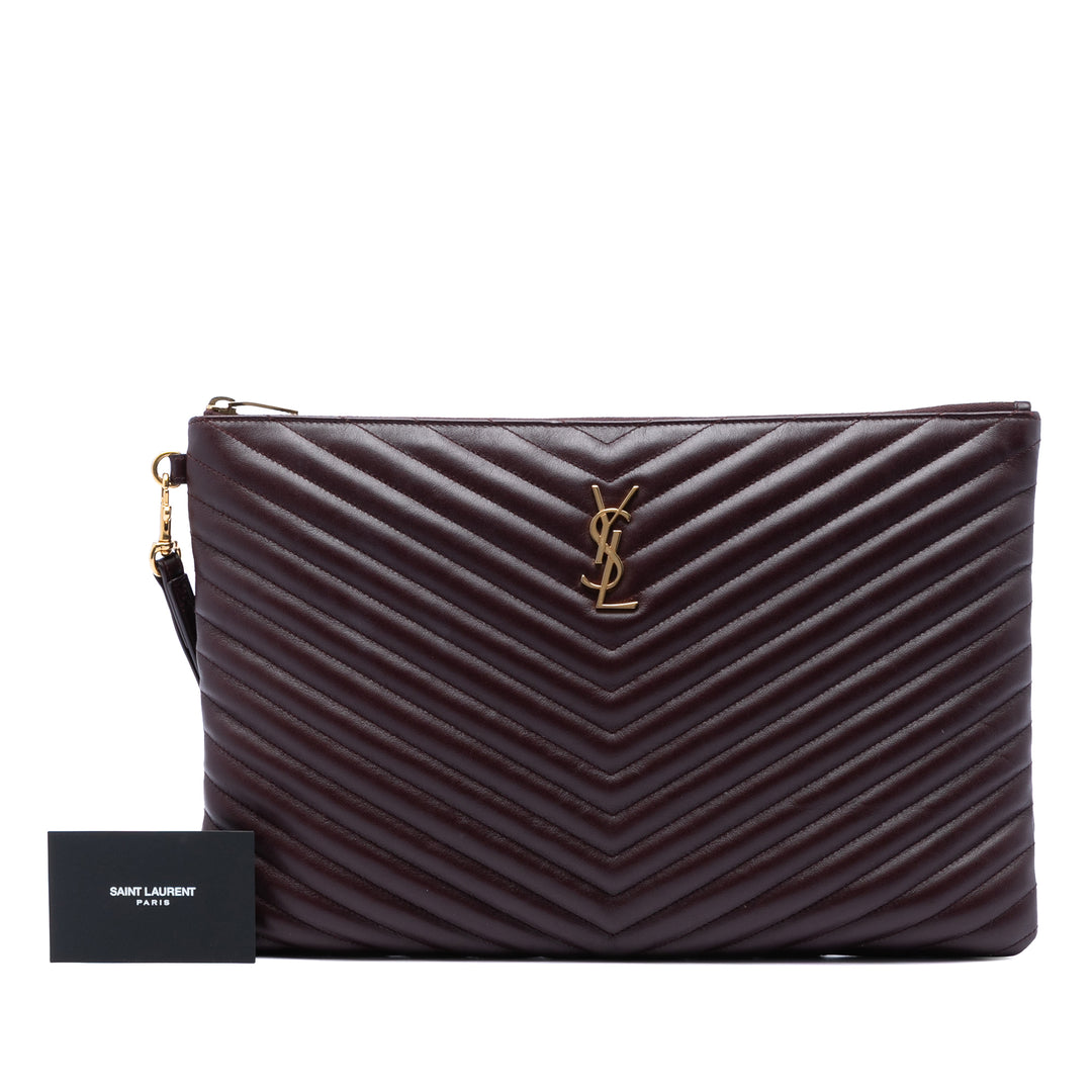 Saint Laurent Chevron Cuir de veau Cassandre Document Holder