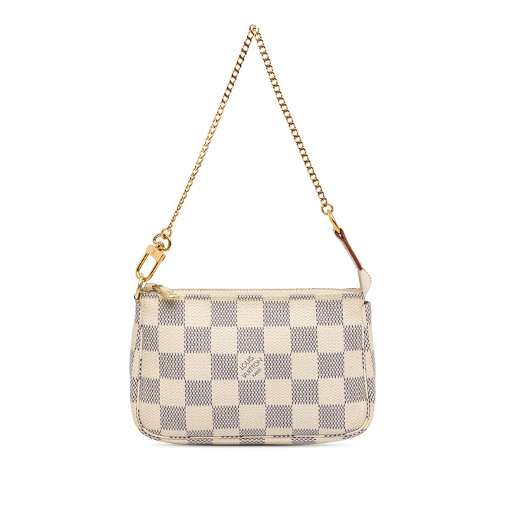 Damier Azur Mini Pochette Accessoires White - Gaby Paris