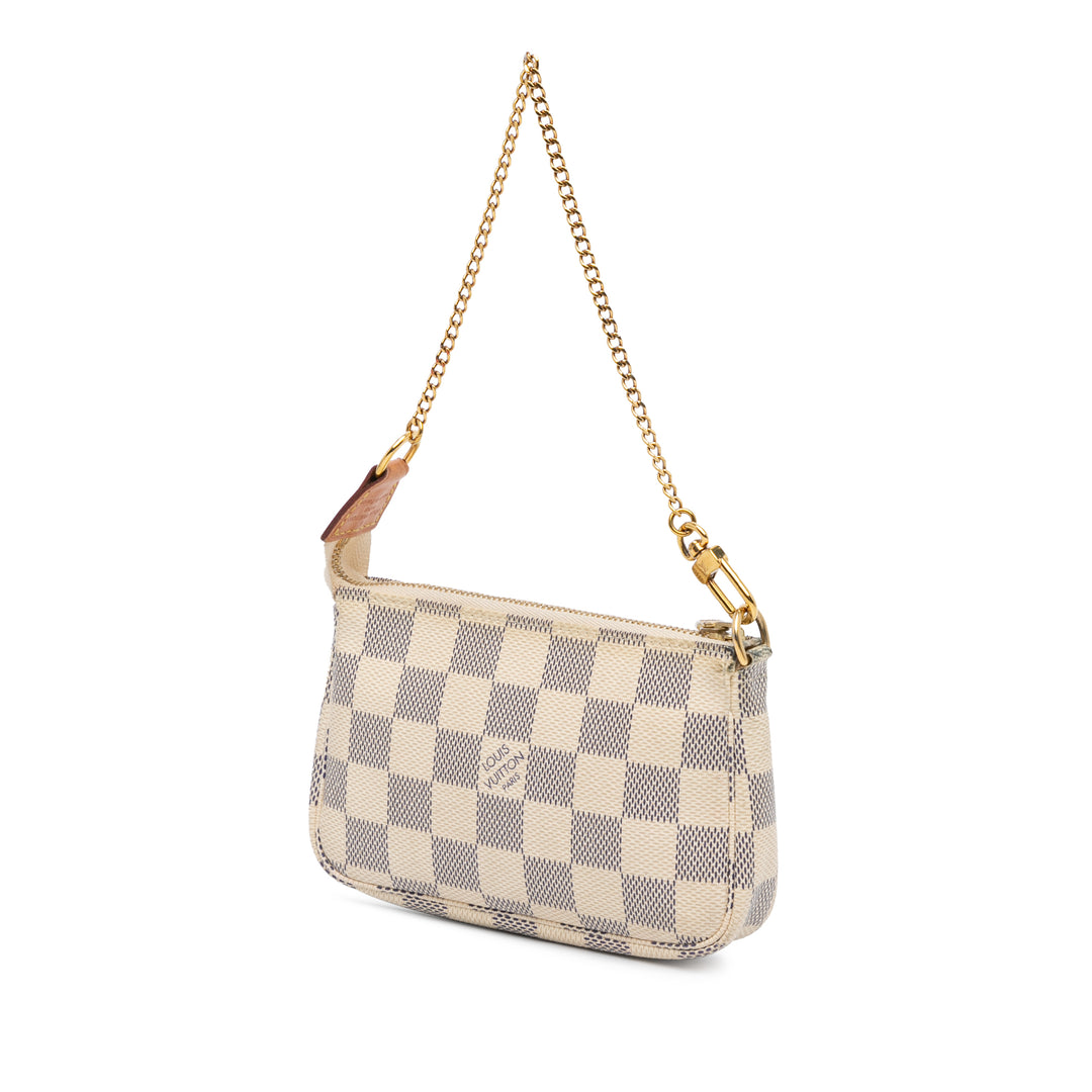 Damier Azur Mini Pochette Accessoires White - Gaby Paris