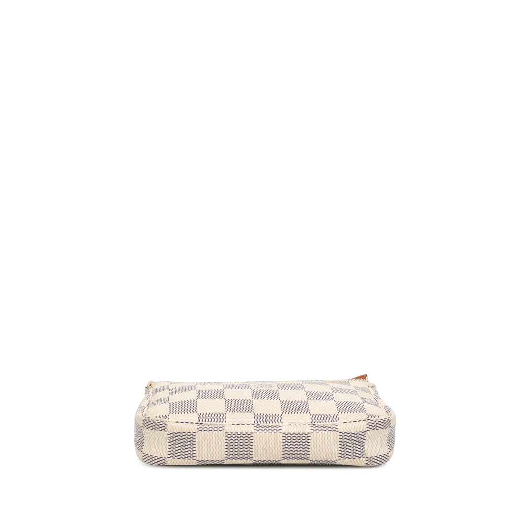 Damier Azur Mini Pochette Accessoires White - Gaby Paris