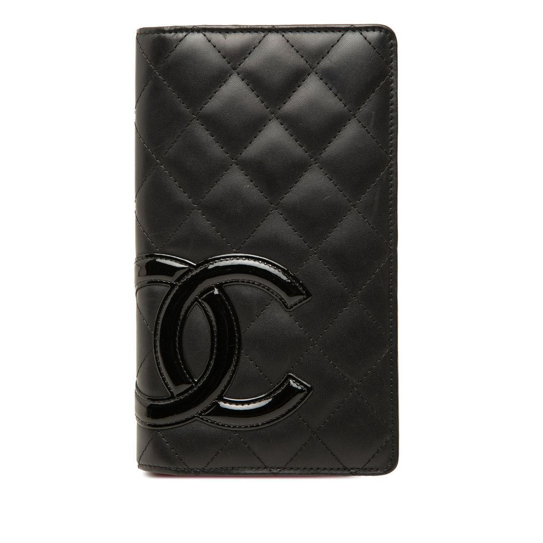 Chanel Matelassé Cambon Ligne Portefeuille long Cuir de veau Noir – vue principale – GABY PARIS