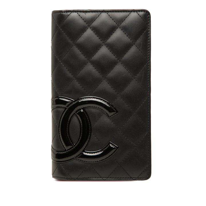 Chanel Matelassé Cambon Ligne Portefeuille long Cuir de veau Noir – vue principale – GABY PARIS