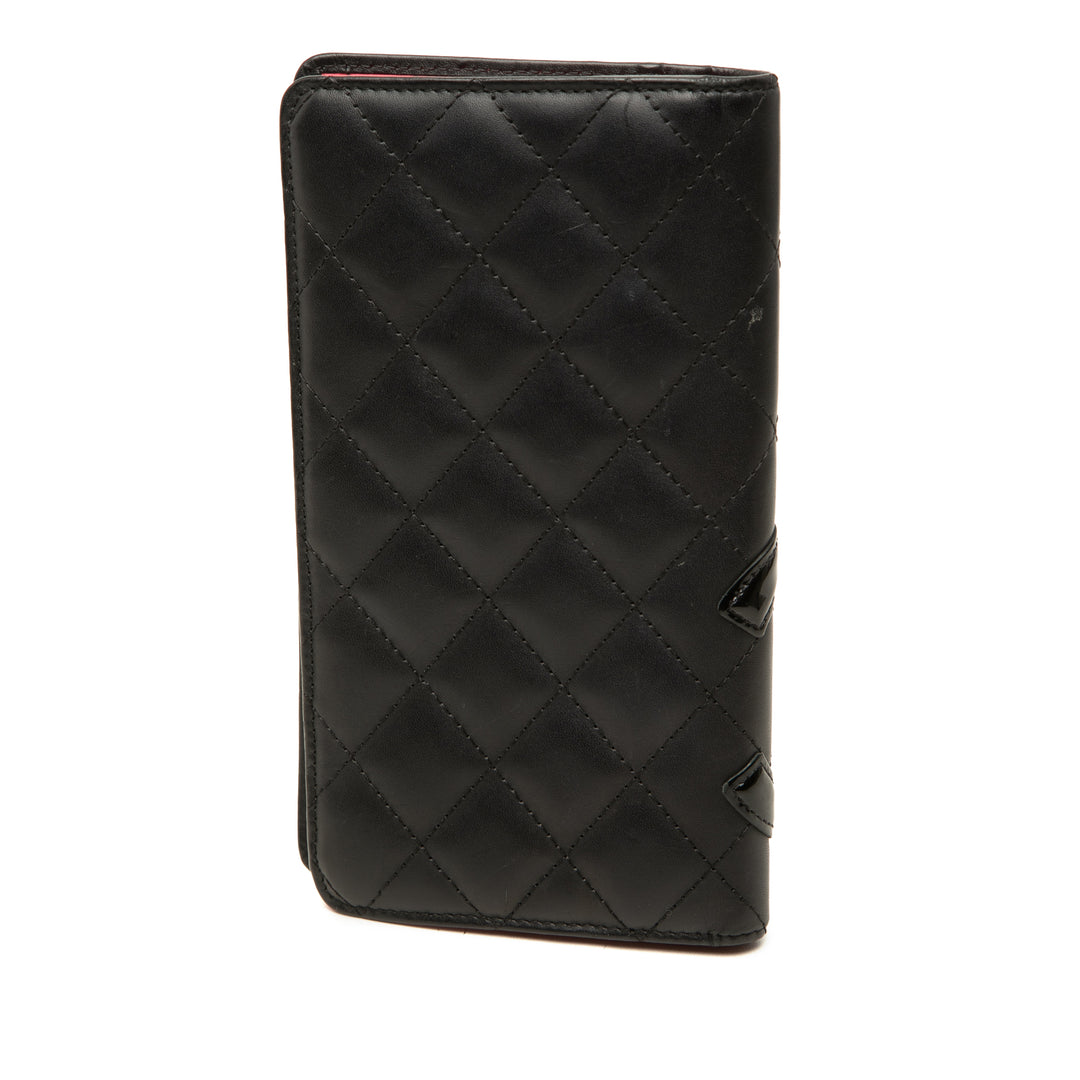 Chanel Matelassé Cambon Ligne Portefeuille long Cuir de veau Noir – vue 2 – GABY PARIS