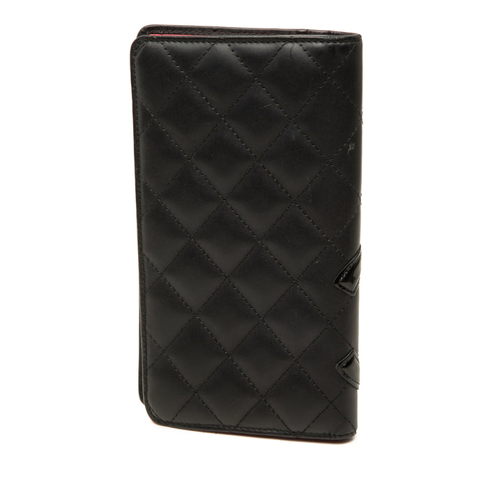 Chanel Matelassé Cambon Ligne Portefeuille long Cuir de veau Noir – vue 2 – GABY PARIS