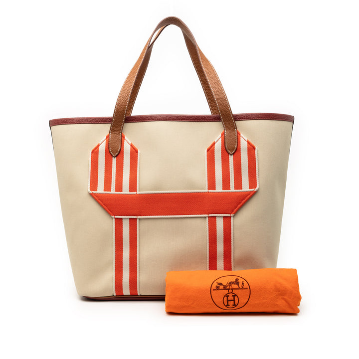 Hermès Toile et Clemence Pursangle Cabas