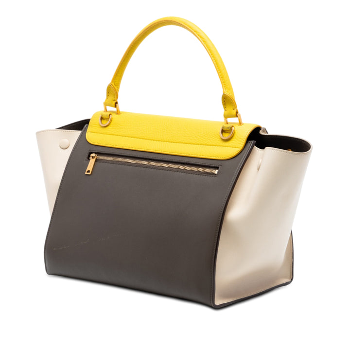 Celine Small Tricolor Cuir Trapeze Sac