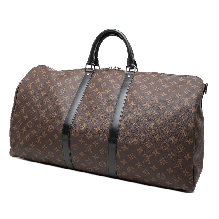 Louis Vuitton Monogram Macassar Keepall Bandouliere 55