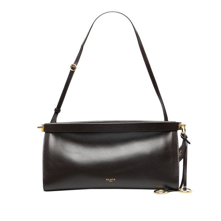 ALAÏA Sac porté épaule Le Click East West Moyen Cuir de veau Marron – vue principale – GABY PARIS