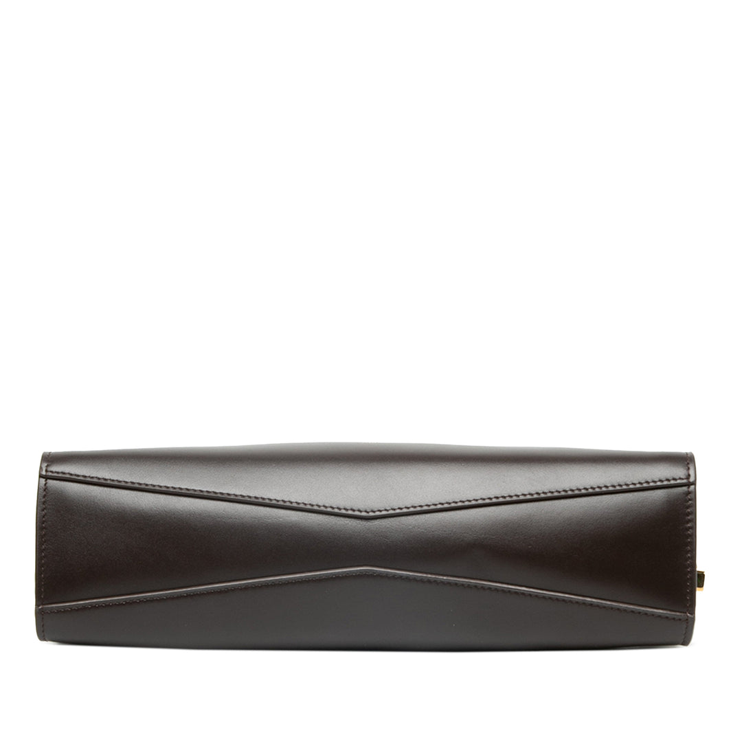 ALAÏA Sac porté épaule Le Click East West Moyen Cuir de veau Marron – vue 3 – GABY PARIS