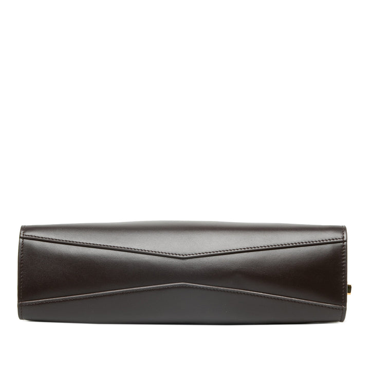 ALAÏA Sac porté épaule Le Click East West Moyen Cuir de veau Marron – vue 3 – GABY PARIS