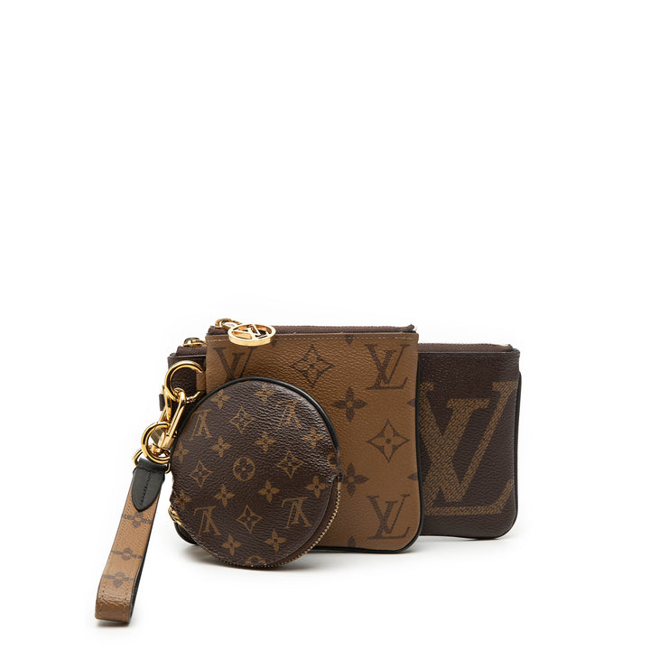Giant Trio Pochette Set Monogram Reverse Marron