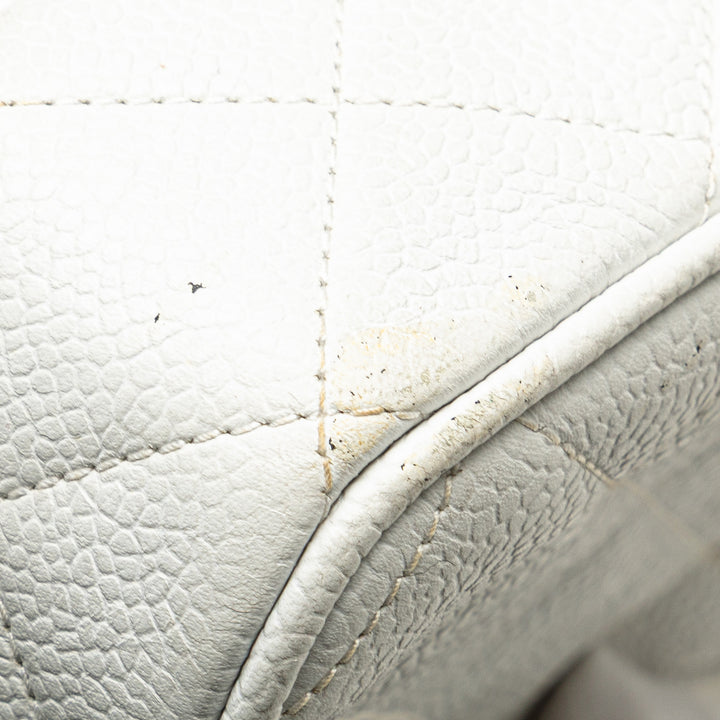 Quilted Caviar CC Camera Bag White - Gaby Paris