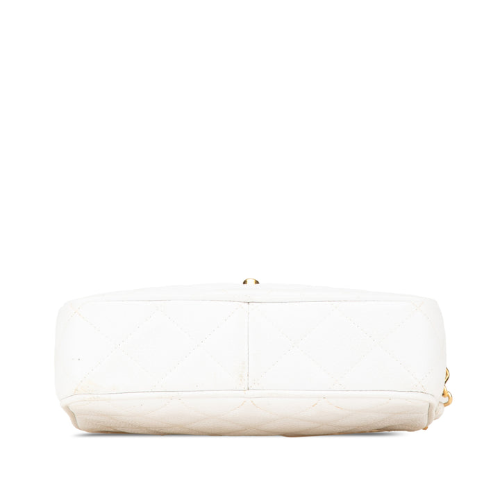 Quilted Caviar CC Camera Bag White - Gaby Paris
