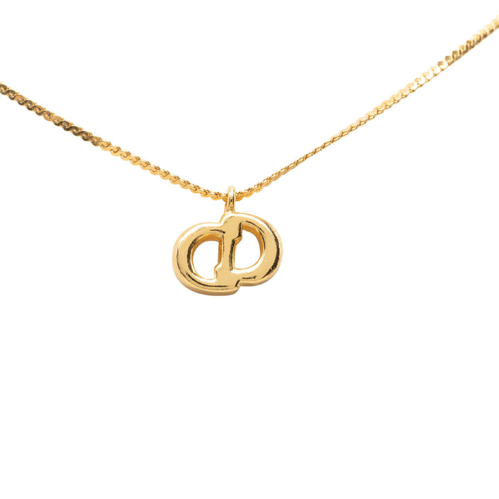 Dior Collier Strass CD Logo Pendant plaqué or – vue 3 – GABY PARIS