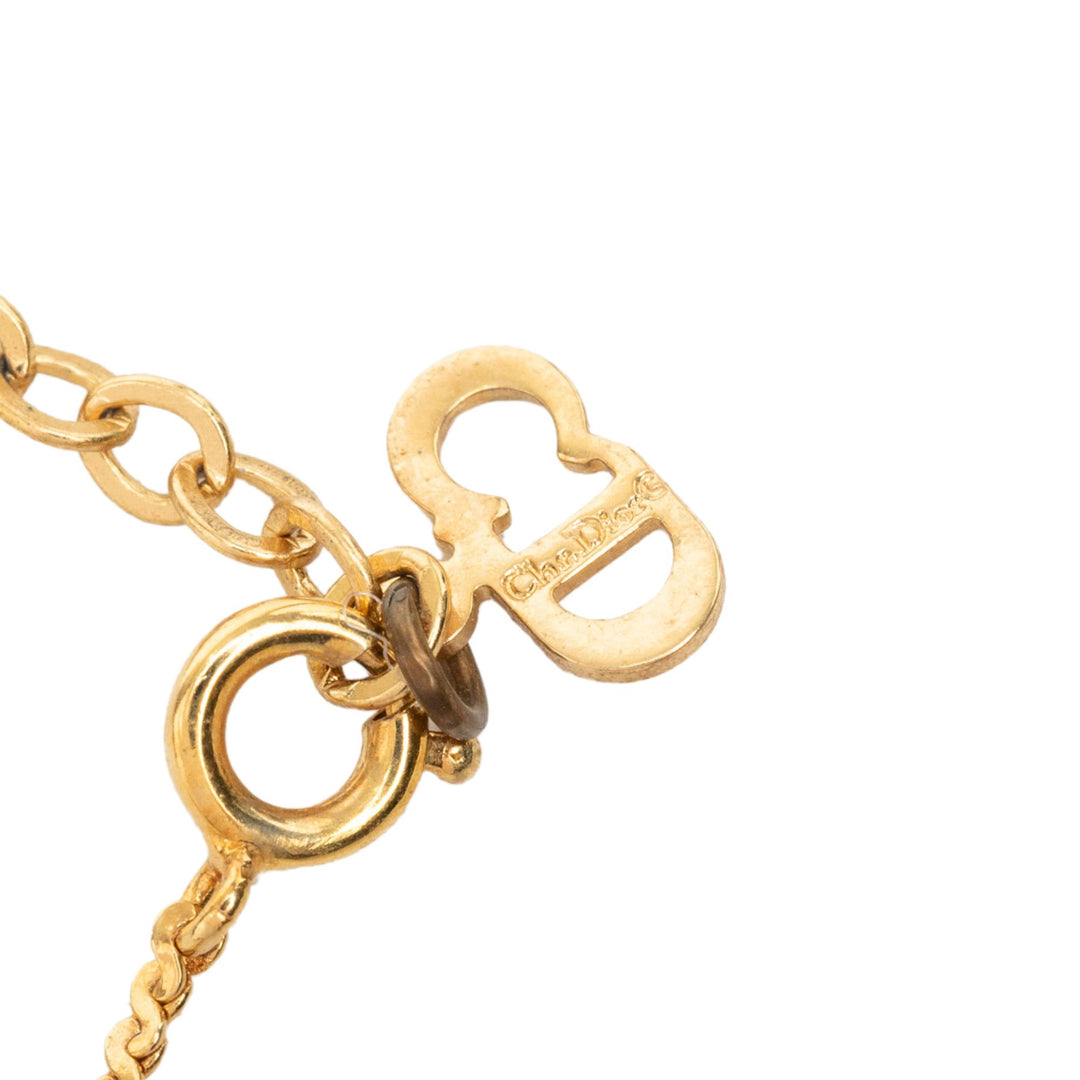 Dior Collier Strass CD Logo Pendant plaqué or – vue 5 – GABY PARIS